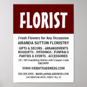 Poster Moderne Gras, Floristrie Publicité (Devant)