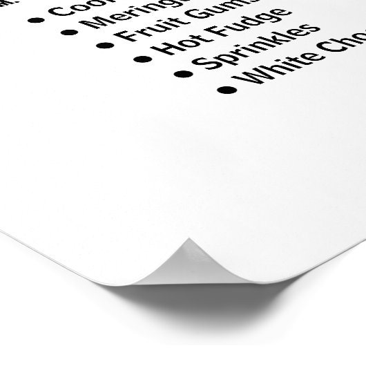 Poster Moderne Gras, Menu de Glacier (Coin)