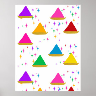 Poster Moderne Happy Holi Festival Hindu Couleurs Design