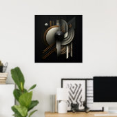 Poster Moderne Inspirée Géométrique Abstraite (Bureau à domicile)