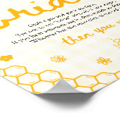 Poster Moderne Jaune Gingham Abeille à Miel Ne Dis Pas La (Coin)