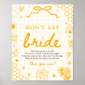 Poster Moderne Jaune Gingham Abeille à Miel Ne Dis Pas La (Devant)