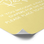 Poster Moderne Jaune Oh Bébé Simple Bébé Déchets Raffle (Coin)