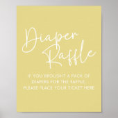 Poster Moderne Jaune Oh Bébé Simple Bébé Déchets Raffle (Devant)