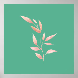 Poster Moderne jeté décoratif aux feuilles botaniques sar