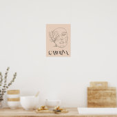 Poster Moderne ligne simple Art noir & blanc, Boho Chic (Cuisine)