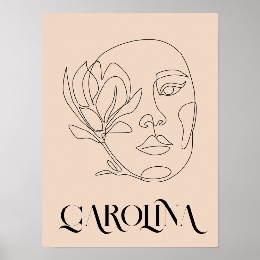 Poster Moderne ligne simple Art noir & blanc, Boho Chic (Devant)