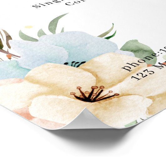 Poster Moderne lijst met Floral prijzen (Hoek)