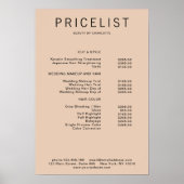 Poster moderne, liste de prix (Devant)