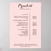 Poster moderne, liste de prix (Devant)
