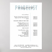 Poster moderne, liste de prix (Devant)