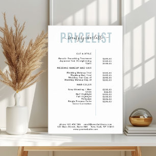Poster moderne, liste de prix