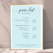 Poster moderne, liste de prix