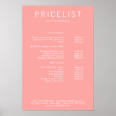Poster moderne, liste de prix (Devant)