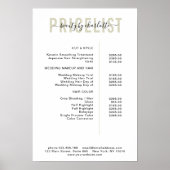 Poster moderne, liste de prix (Devant)