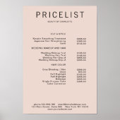 Poster moderne, liste de prix (Devant)