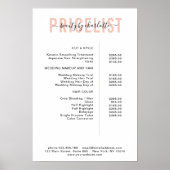 Poster moderne, liste de prix (Devant)