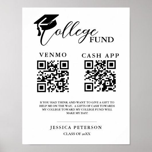 Poster Moderne Lycée Graduation Fonds Colleg code QR (Devant)