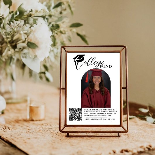 Poster Moderne Lycée Graduation Fonds Colleg code QR