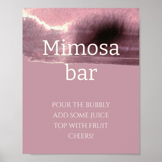 Poster Moderne, Mauve Dusty Rose bar Mimosa (Devant)