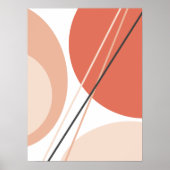 Poster Moderne Mid-Century Abstrait Geo Pastel Terracotta (Devant)
