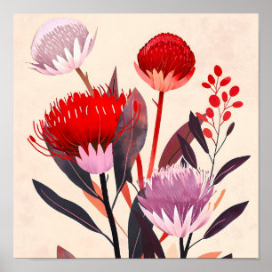Poster Moderne Minimaliste Bohème Floral Botanique