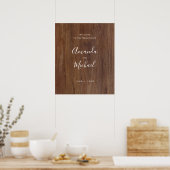Poster Moderne minimaliste en bois rustique look Mariage (Cuisine)