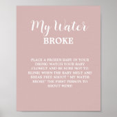Poster Moderne mon eau cassé Baby Baby shower signe de je (Devant)