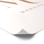 Poster Moderne Monogramme Initial Personnalisé Beige Mini (Coin)