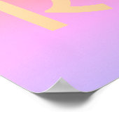 Poster Moderne Monogramme rose Lilac Peach (Coin)