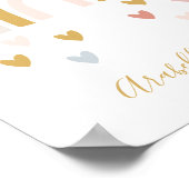 Poster Moderne Muted Arc-en-ciel Monogramme Nom Nursery (Coin)