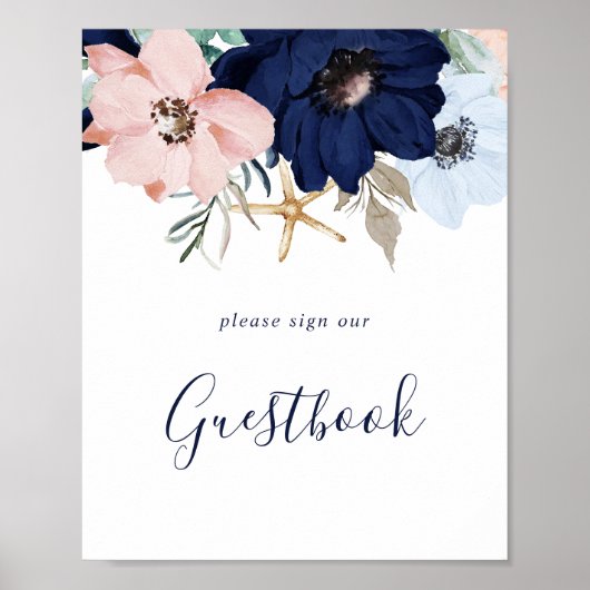 Poster Moderne Naissance | Panneau de signature de témoin (Devant)