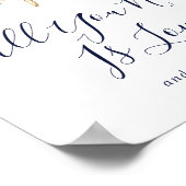 Poster Moderne Nautique | Fleurs Mariage Cupcake Panneau  (Coin)