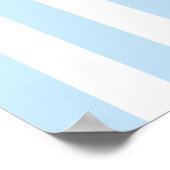 Poster Moderne Nom Rayé Bleu Pâle et Blanc (Coin)