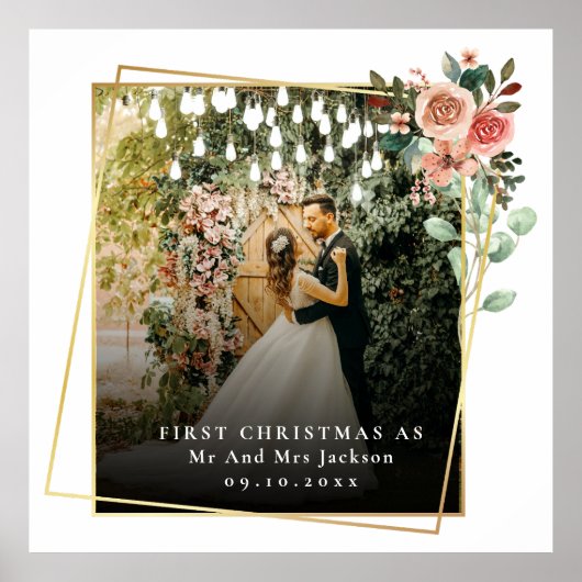 Poster Moderne Notre Premier Noël En Tant Que M. & Mme Fl (Devant)