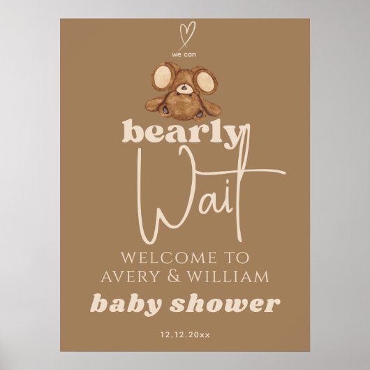 Poster Moderne nous pouvons attendre Baby shower (Devant)