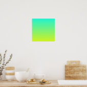 Poster moderne ombre citron jaune citron vert turquoise (Cuisine)