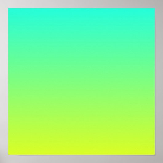 Poster moderne ombre citron jaune citron vert turquoise (Devant)