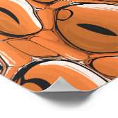 Poster Moderne Orange Abstrait Bubble Art Design (Coin)