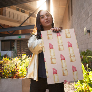 Poster Moderne Pastel rose & rouge Motif à lèvres