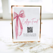 Poster Moderne Pink Bow QR Code College Fund Graduation