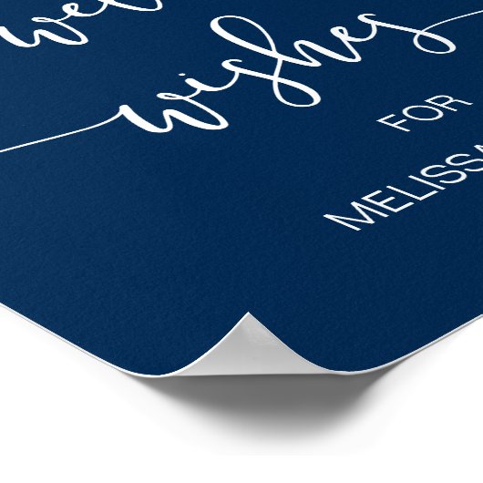 Poster Moderne police de caractères bleu marine, Vœux de (Coin)