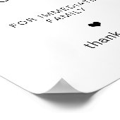 Poster Moderne Réservé Pour Famille Simple Mariage (Coin)