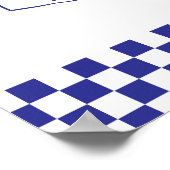 Poster Moderne Retro Bleu Italien Pizzeria Pizza Party (Coin)