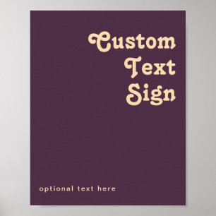 Poster Moderne Rétro Cartes et Cadeaux Violet Foncé sur