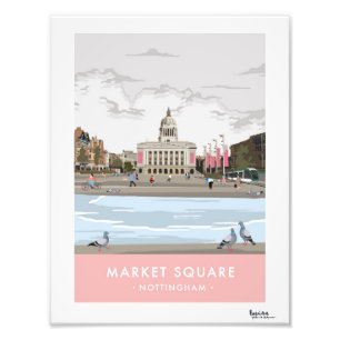 Poster moderne Retro Nottingham City Centre