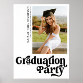 Poster Moderne Retro Photo Moderne Super Graduation Party (Devant)
