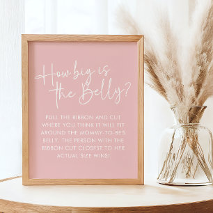 Poster Moderne rose Oh Baby Simple ventre Guesser Jeu