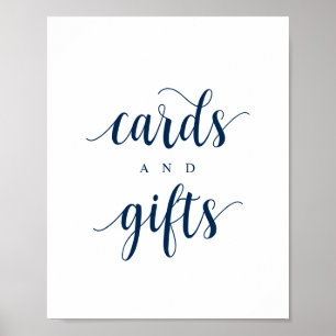 Poster Moderne Rustique, Bleu Nuit, Cartes et Cadeaux de