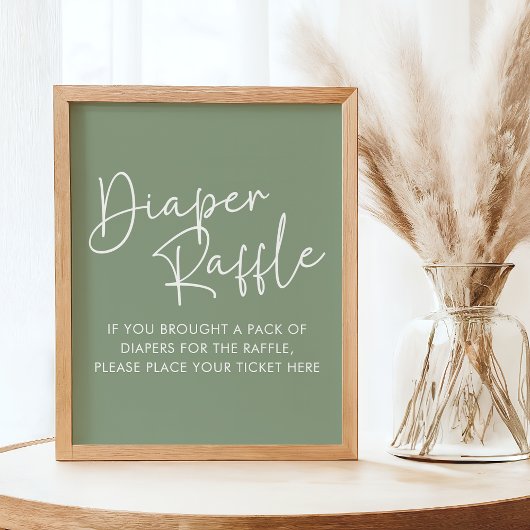 Poster Moderne Sage Oh Baby Simple Baby Diaper Raffle